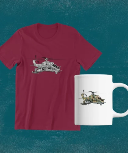 MI-24 helikopter grafika, pólóminta, ajándék születésnap karácsony