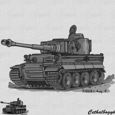 Tigris tank minta (szürke), harckocsis pólóminta, tankos pólóminta, cethalbogyó