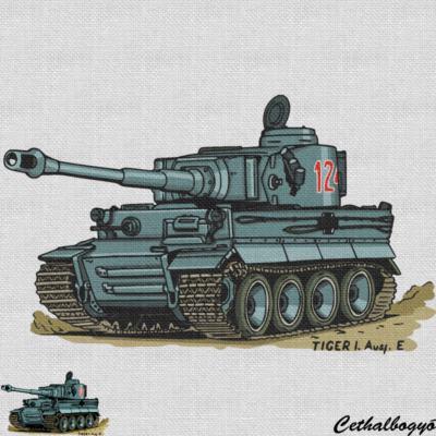 Tigris tank minta (acél), harckocsis pólóminta, tankos pólóminta, cethalbogyó
