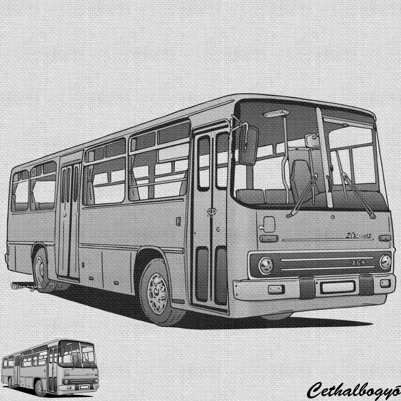 Ikarus 266 távolsági busz minta (szürke)