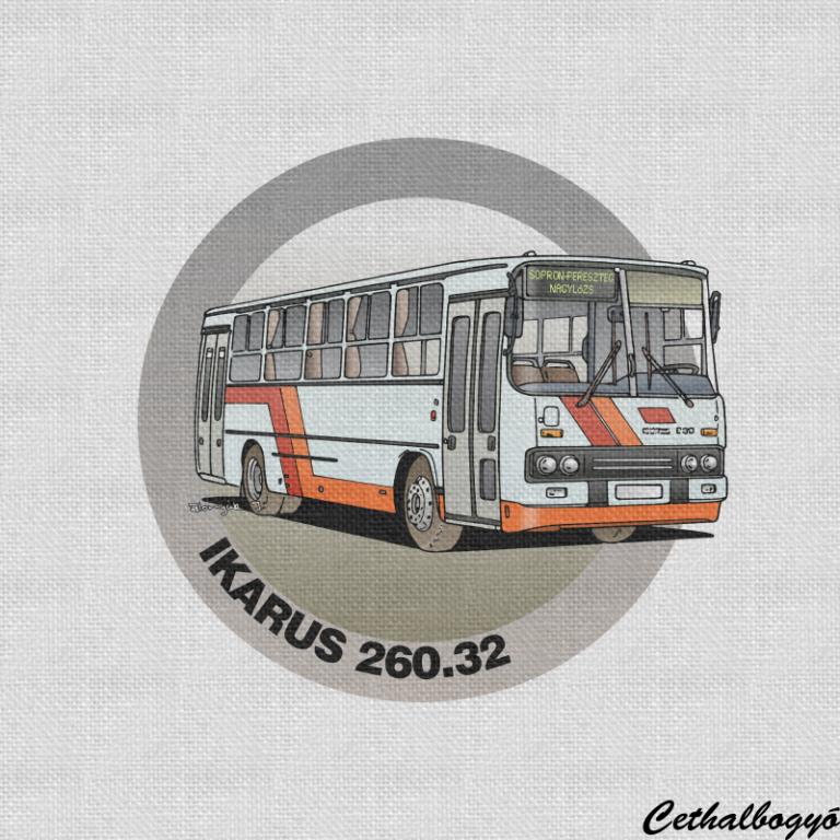 Ikarus 260 busz (körben) Ikarus 260.32 busz körben felirattal Elkészült legújabb busz grafikánk az Ikarus 260. Régi piros-narancssárga Kisalföld Volán színekben ragadta meg a fantáziánkat ez a klasszikus magyar busz. Ajánljuk mindenkinek aki szereti a magyar buszokat és tömegközlekedés eszközöket. További busz és trolibusz mintánkat megtalálod a Cethalbogyó Póló és Ajándék webáruházunkban. https://cethalbogyo.polomania.hu/